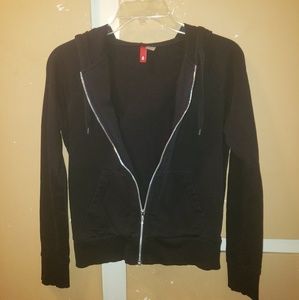 H&M Black Zip Front Hoodie
